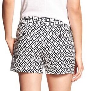 Banana Republic Womens Cotton Factory Print Utility Shorts Navy White Summer 4